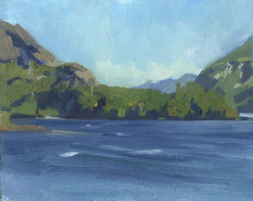 Plein Air Painting of Bariloche: Sunny Day, Lago Nahuel Huapi