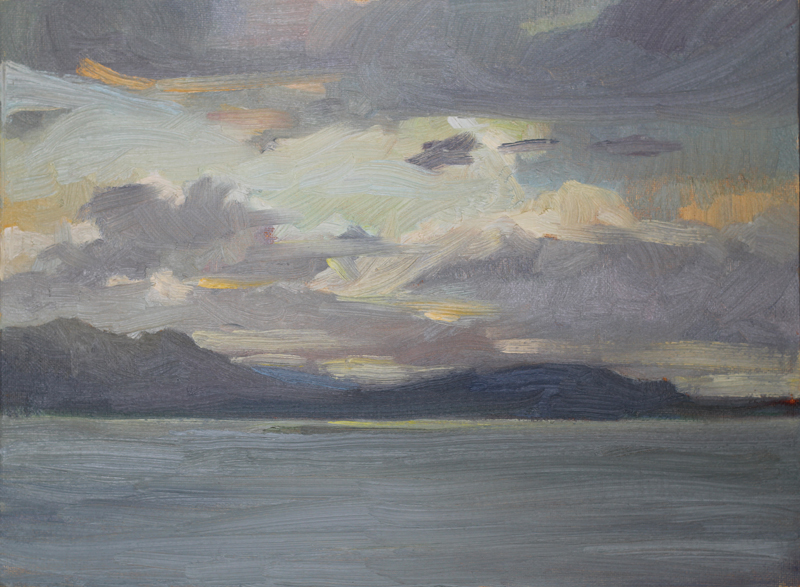 Plein Air Painting of Bariloche: Amanacer, Lago Nahuel Huapi