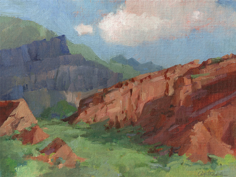 Landscape Painting by Antrese Wood: Quebrada de Cafayate